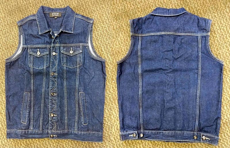 fxn denim vest front back