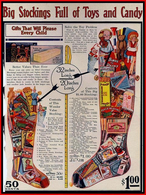 christmas stocking ad 1916 sears