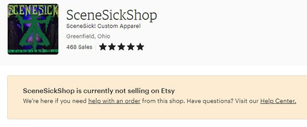 scenesick scam etsy