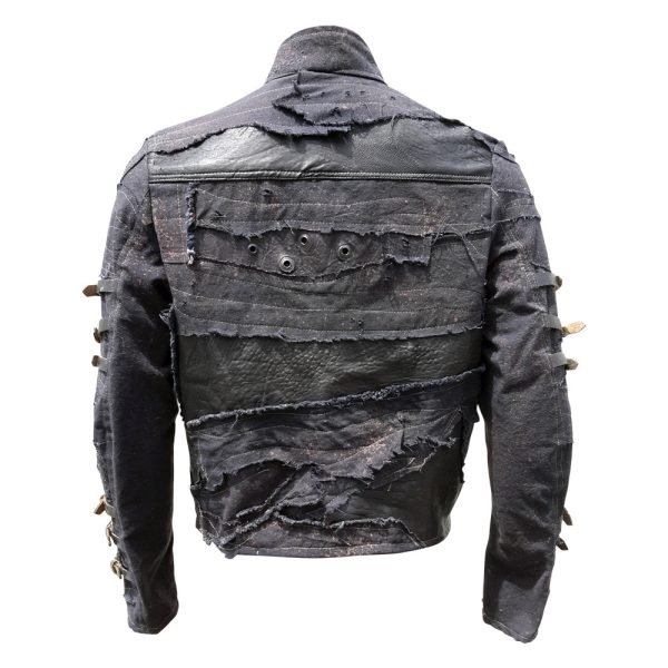 Leather Canvas Jacket Black Mens Distressed Fraktur Mark II - Image 2